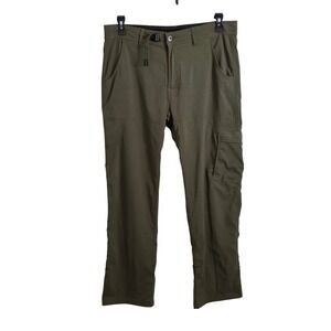 Prana Stretch Zion Hiking Pants Mens Large x 30L Cargo‎ Active Olive Green